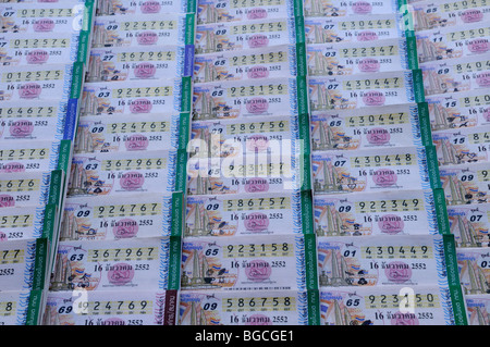 La Thaïlande, Bangkok ; Chinatown ; des billets de loterie à vendre Banque D'Images