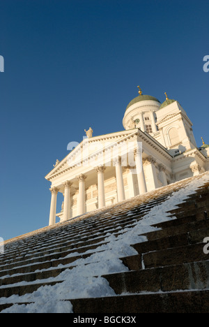 La cathédrale luthérienne, la place du Sénat, Helsinki, Finlande Banque D'Images