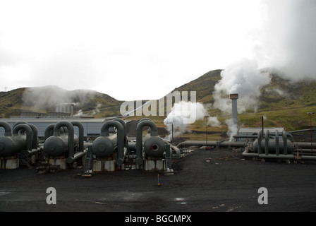 Centrale électrique géothermique de Nesjavellir en Islande Banque D'Images