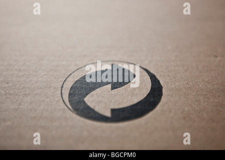 Le point vert (Der Grüne Punkt) symbole de recyclage sur un morceau de carton, décembre 2009. Banque D'Images