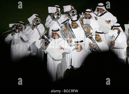 Orchestre de cuivres à l'Hippodrome de Nad Al Sheba à Dubaï, Émirats Arabes Unis Banque D'Images