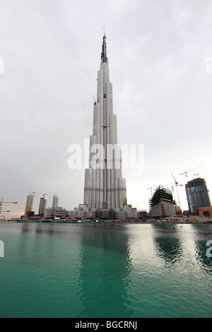 En construction Burj Dubaï, Dubaï, Émirats Arabes Unis Banque D'Images