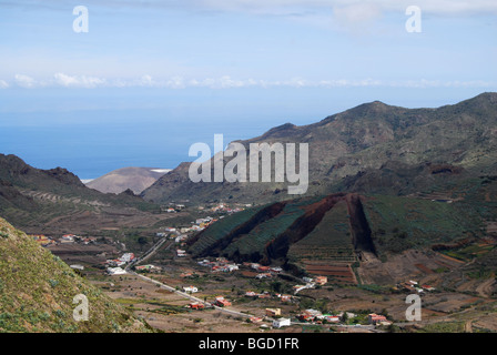 Paysage de Ténérife en chemin vers le Mont Teide. Îles Canaries Banque D'Images