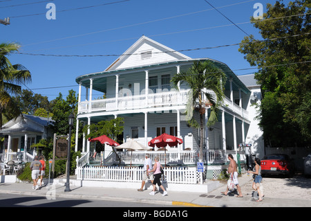 Maisons de Duval Street, Key West, Florida Keys USA Banque D'Images