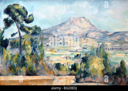 Montagne Sainte Victoire (c1890), ou Mont Sainte Victoire près de Aix-en-Provence, huile sur toile de Paul Cézanne Banque D'Images