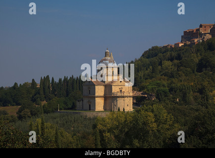 L'église de la Madonna di San Biago Montepulciano, Toscane, Italie Banque D'Images