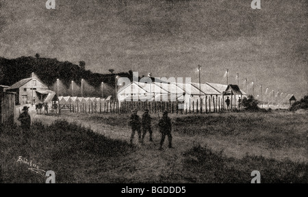 Camp de prisonniers de guerre à Pretoria, Afrique du Sud, pour les prisonniers britanniques pendant la seconde guerre des Boers. Banque D'Images