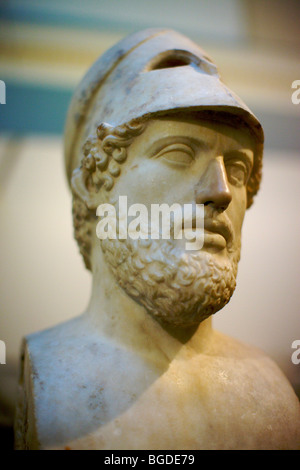 Buste en marbre du grand homme d'État athénien Périclès, trouvée à la villa d'Hadrien à Tivoli maintenant dans le British Museum de Londres UK Banque D'Images