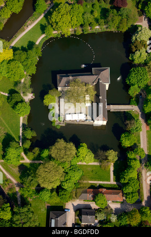 Photo aérienne, Schloss château de Struenkede, bâtiment classé, Herne, région de la Ruhr, en Rhénanie du Nord-Westphalie, Allemagne, Eur Banque D'Images