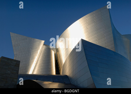 Walt Disney Concert Hall, détail de façade, acier inoxydable, Los Angeles, Californie, USA Banque D'Images