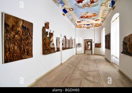 Chambre dotée de reliefs de l'abbaye bénédictine d'Ottobeuren, Bavaria, Germany, Europe Banque D'Images