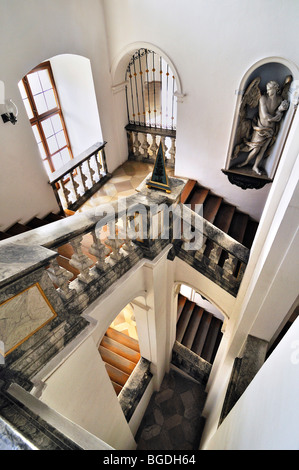 Escalier, Abbaye Bénédictine de Ottobeuren, Bavaria, Germany, Europe Banque D'Images