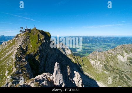 Sommet du Mont Nebelhorn, Oberstdorf, Allgaeu, Bavaria, Germany, Europe Banque D'Images