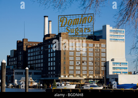 Domino Sugar Factory Baltimore, Maryland, port intérieur Banque D'Images