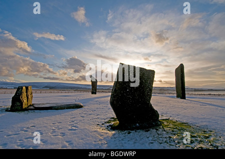 Les Menhirs d'Orkney Stenness, région des hautes terres de l'Écosse. UK 5692 SCO Banque D'Images