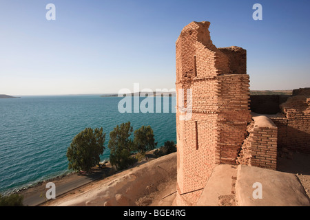 La Syrie, de l'euphrate , Ath Thaura, lac Al-Assad et Qalaat Citadelle Jaabar , Château Banque D'Images