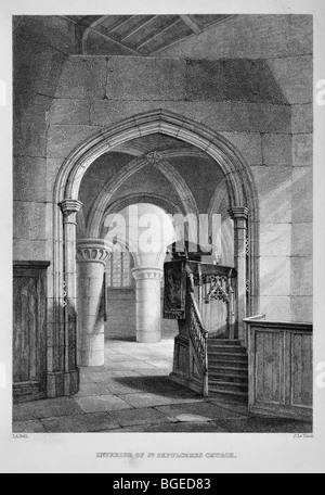 Intérieur de l'église St Sépulcre Banque D'Images