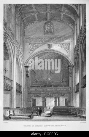 Cambridge, Great St Mary's Church - intérieur Banque D'Images