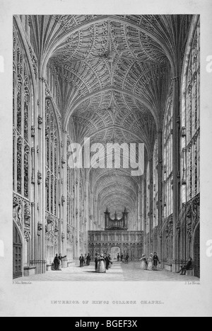 King's College Chapel, vue intérieure Banque D'Images