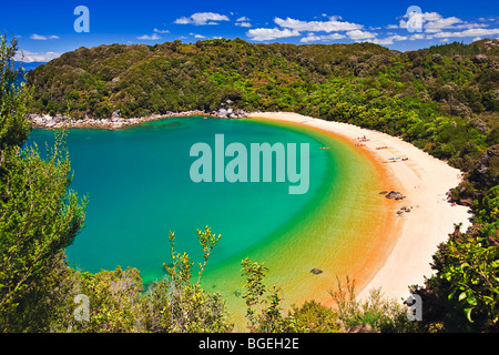 Te Pukatea Bay, parc national Abel Tasman, district de Tasmanie, l'île du Sud, Nouvelle-Zélande. Banque D'Images