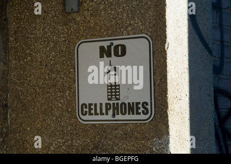 Aucun téléphone cellulaire un signe dans le quartier de Chelsea à New York le 27 décembre 2009, n. (© Frances M. Roberts) Banque D'Images