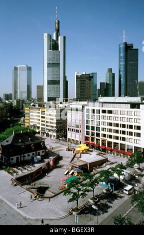 Aug 15, 2009 - Vue de Hauptwache et financial district dans la ville allemande de Francfort. Banque D'Images