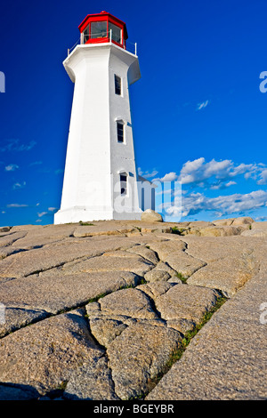 Peggy's Cove Ligthhouse, Peggy's Cove, St Margarets Bay, Lighthouse Route, l'autoroute 333, de la Nouvelle-Écosse, Canada. Banque D'Images