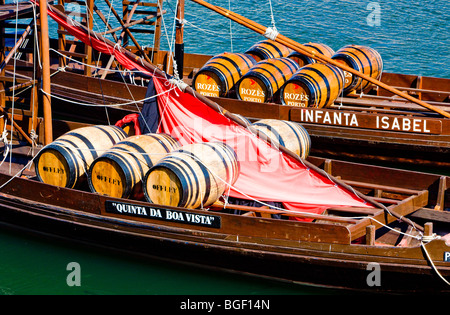 Bateaux typiques (rabelos), Porto, Portugal, Province Douro Banque D'Images