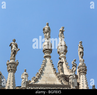 Façade en marbre sculpté à l'intérieur de la cour du Palais des Doges (Palazzo Ducale), Venice, Veneto, Itlaly Banque D'Images