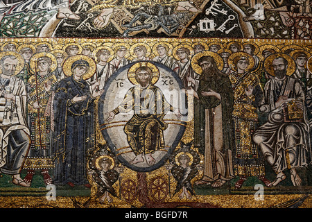 Jugement dernier, 12e siècle mosaïque byzantine, cathédrale de Santa Maria Assunta, Torcello, Venise, Vénétie, Italie Banque D'Images