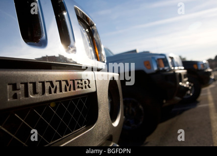 25 Décembre 2008 - Gaithersburg, Maryland - Affaires en Hummers s'asseoir sur un lot revendeur dans la banlieue de Beijing. Banque D'Images