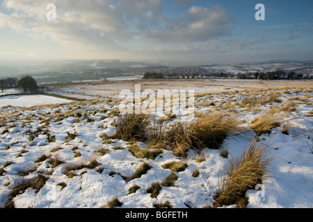 La vue depuis le haut de Baildon Moor, près de Bradford West Yorkshire Banque D'Images