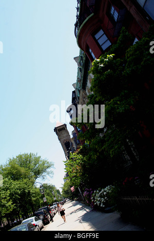 Newbury Street Back Bay de Boston, Massachusetts Banque D'Images