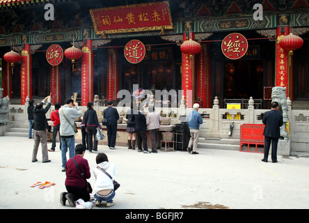 Le Temple de Wong Tai Sin à Kowloon, Hong Kong. Banque D'Images