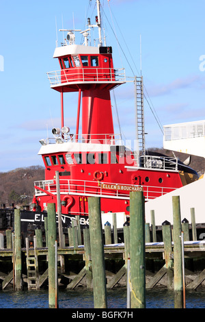 En remorqueur harbour, Port Jefferson, Long Island, NY Banque D'Images