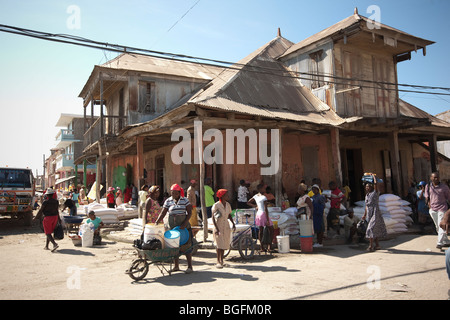 Scence stree à Gonaïves, Haïti, Département de l'Artibonite Banque D'Images