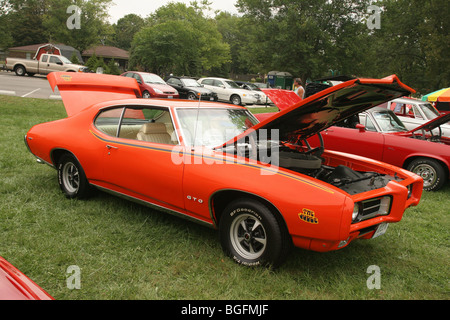 Auto- 1969 Pontiac GTO Juge. Savannah Festival pop-corn Car Show. Beavercreek, Dayton, Ohio, USA. Banque D'Images