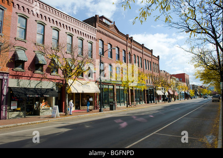 Market Street Downtown Shopping Corning, New York Finger Lakes Region Banque D'Images