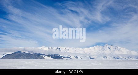 Depuis le cap Herschel montage Hallet, Moubray Bay, la mer de Ross, Antarctique Banque D'Images