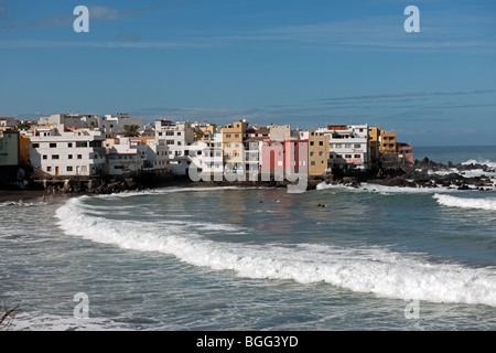 Espagne Tenerife Puerto de la Cruz coast beach Banque D'Images