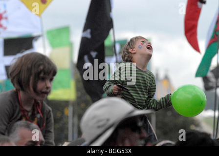 Atmosphère à Glastonbury Festival Banque D'Images