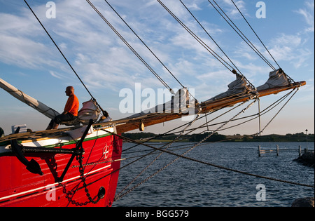 Vieux navires à voile à Faaborg harbour, Danemark Banque D'Images