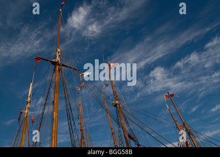 Vieux navires à voile à Faaborg harbour, Danemark Banque D'Images