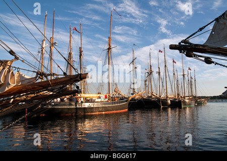 Vieux navires à voile à Faaborg harbour, Danemark Banque D'Images