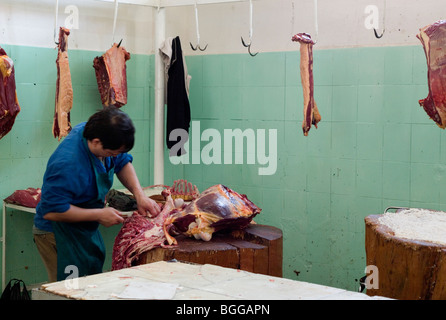 La sculpture, de la viande de boucherie Bazar Chorsu, Tachkent, Ouzbékistan Banque D'Images