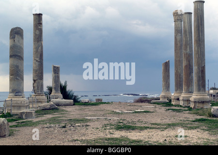 Ruines romaines et Byzantines, Al-Mina, Site archéologique de Tyr, Liban Banque D'Images