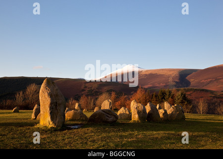 Cercle de pierres de Castlerigg et Skiddaw, Lake District, Cumbria Banque D'Images