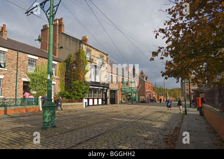 Beamish open air museum, de la ville, 1913, rue Main, Durham, Angleterre, octobre, 2009 Banque D'Images