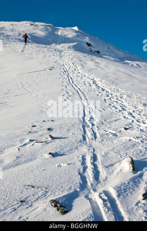 Ski de randonnée à soulever dans le Lake District. Club de ski de Lake District Banque D'Images