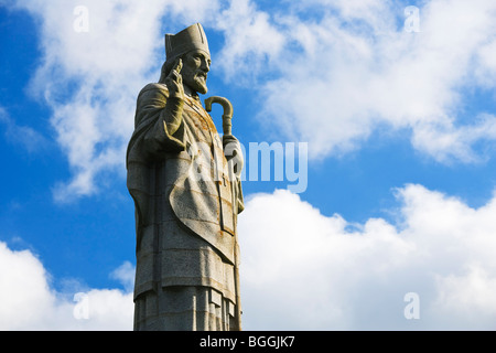 Statue de Saint Patrick sur Slieve Patrick près du village de Saül, comté de Down, Irlande du Nord Banque D'Images